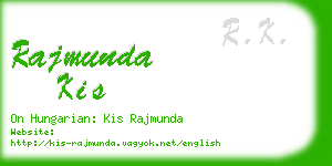rajmunda kis business card